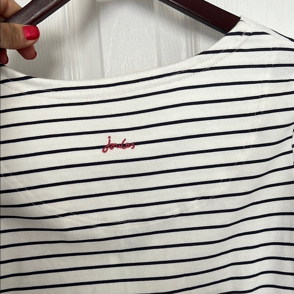 Striped Long Sleeve Top with Floral Accents - Picture 5 of 6